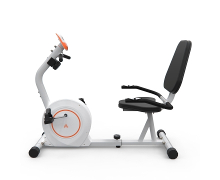 Велотренажер DFC B504RWO магнитный (белый корпус, оранжевая полоса)