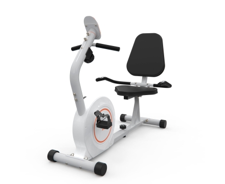 Велотренажер DFC B504RWO магнитный (белый корпус, оранжевая полоса)