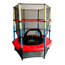 Батут DFC JUMP KIDS 55&quot; красн/желт/син, сетка (137см)